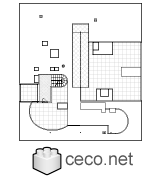Autocad drawing Villa Savoye - Le corbusier - second floor rooftop dwg , in Architecture