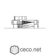 Autocad drawing Villa Savoye - Le corbusier - section view dwg , in Architecture