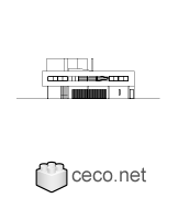Autocad drawing Villa Savoye - Le corbusier - side view dwg , in Architecture