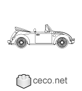 Autocad drawing Volkswagen Beetle cabriolet dwg , in Vehicles Cars