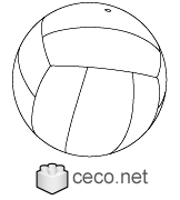 Autocad drawing volleyball ball indoor beach volleyball ball dwg dxf , in Equipment Sports Gym Fitness