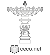 water fountain outdoor Autocad drawing dwg , in Decorative elements