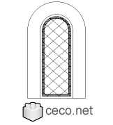 Autocad drawing Windows in church architecture dwg , in Decorative elements