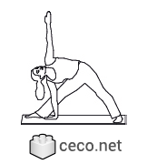 Autocad drawing woman doing yoga front view dwg , in People Fitness & Sports