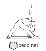 Autocad drawing woman doing yoga rear view dwg , in People Fitness & Sports