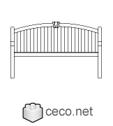Autocad drawing wooden bench rear view dwg , in Furniture