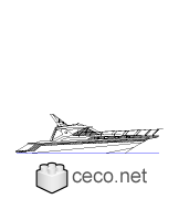 Autocad drawing Yacht 1 luxury boat dwg dxf , in Vehicles Boats & Ships
