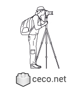 Autocad drawing young female photographer dwg , in People Women