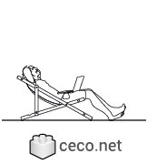 Autocad drawing young man in a deck chair dwg , in People Men