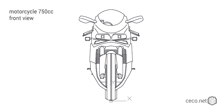 autocad drawing 750cc Super Sport Motorcycle top view in Vehicles, Bikes & Motorcycles