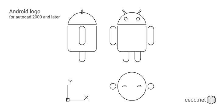autocad drawing Android logo for autocad 2000 and later in Symbols Signs Signals