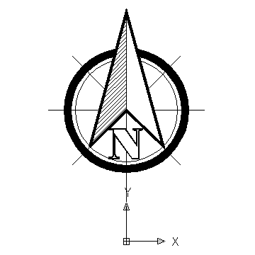 autocad drawing Architectural north arrow in Symbols Signs Signals, North Arrows