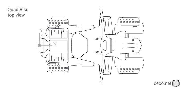 autocad drawing ATV 4-wheeler Quad Bike top view in Vehicles, Bikes & Motorcycles