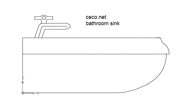 autocad drawing bathroom sink 1 side view in Bathrooms Detail