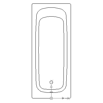autocad drawing Bathtub 1 in kitchen & bathroom