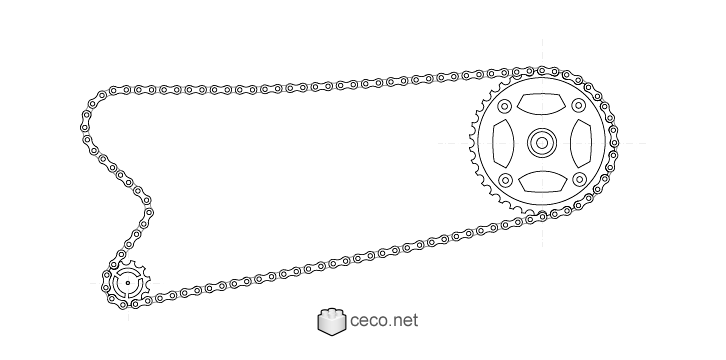 autocad drawing Bicycle chain with the chainring , bike chains in Vehicles, Bikes & Motorcycles