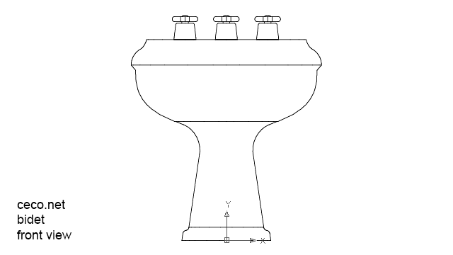 autocad drawing bidet 2 fron view in kitchen & bathroom