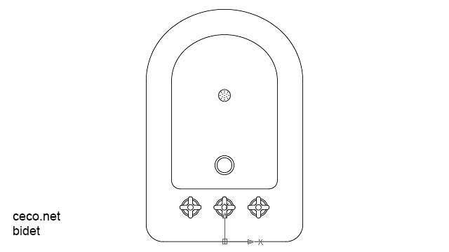 autocad drawing bidet 2 top view in kitchen & bathroom