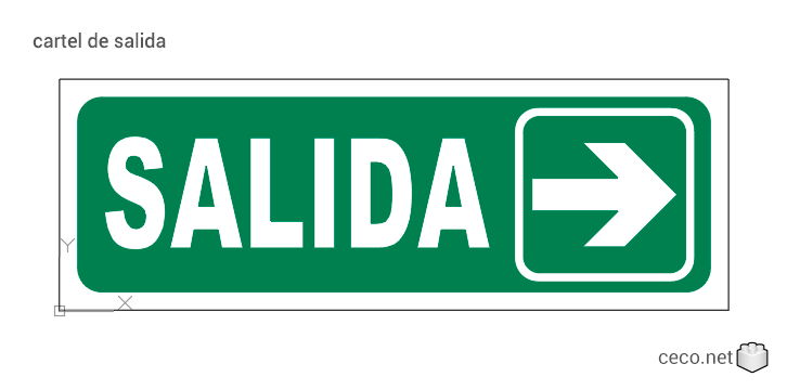 autocad drawing cartel de SALIDA en espanol Emergency exit signage in Symbols Signs Signals, ISO standards autocad drawing cartel de SALIDA en espanol Emergency exit signage in Symbols Signs Signals, ISO standards