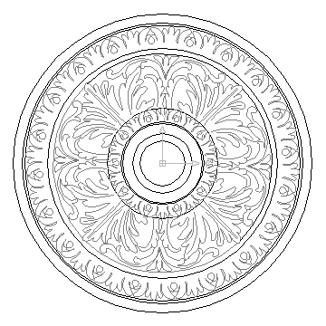 autocad drawing Ceiling Center 1 ceiling dome in Decorative elements
