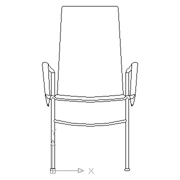 autocad drawing Chair Autocad Block in front view in Furniture