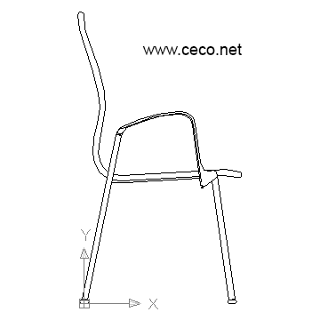 autocad drawing Chair AutoCAD block in side view in Furniture