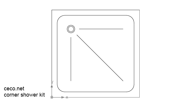 autocad drawing corner shower kit 1 in kitchen & bathroom