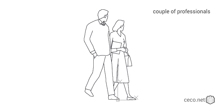 autocad drawing couple of professionals in People, Family & Groups