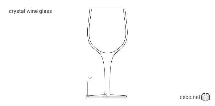autocad drawing crystal wine glass in kitchen & bathroom
