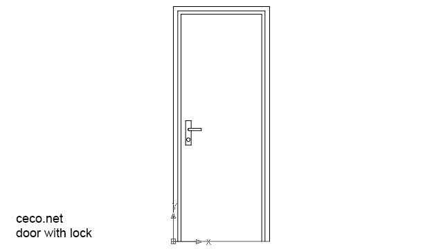 autocad drawing door with lock in Decorative elements