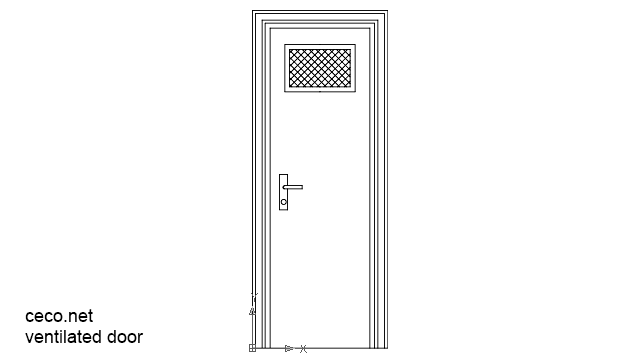 autocad drawing door with ventilation window in Decorative elements