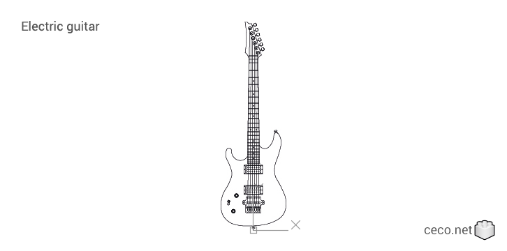 autocad drawing Electric guitar string instrument in Equipment
