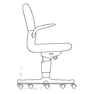 autocad drawing Ergonomic chair with wheels in Furniture