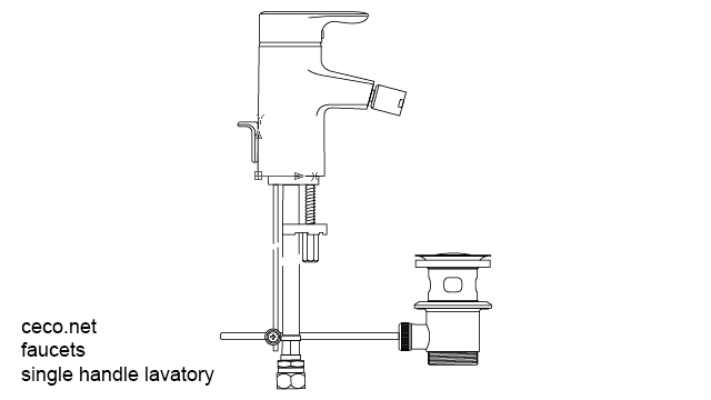 autocad drawing faucets single handle lavatory with pop-up drain assembly in kitchen & bathroom