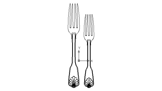 autocad drawing fork set silver kitchen cutlery forks spoons knives in kitchen & bathroom