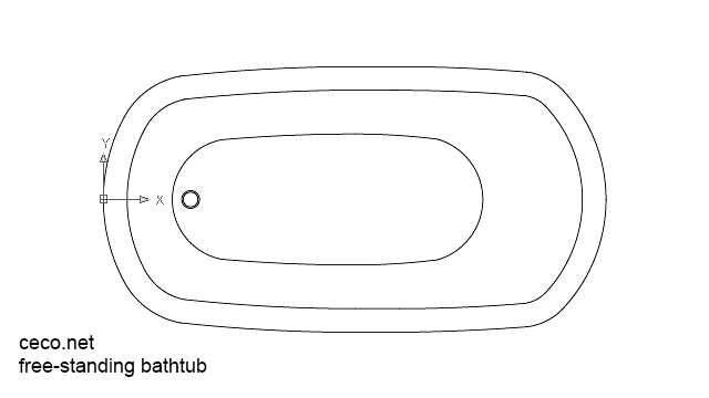 autocad drawing free-standing bathtub plan view in kitchen & bathroom autocad drawing free-standing bathtub plan view in kitchen & bathroom
