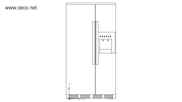 autocad drawing fridge with freezer for kitchen in Equipment