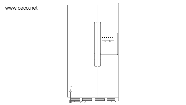 autocad drawing fridge with freezer for kitchen in kitchen & bathroom