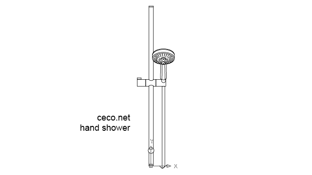 autocad drawing hand showers in kitchen & bathroom