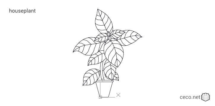 autocad drawing houseplant indoor plant with pot in Garden & Landscaping, Plants Bushes
