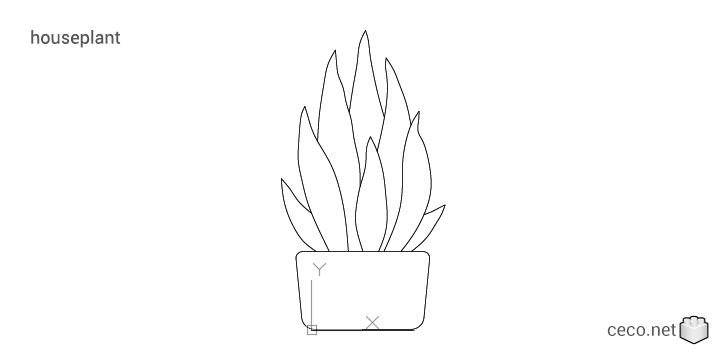 autocad drawing houseplant in a pot in Garden & Landscaping, Plants Bushes