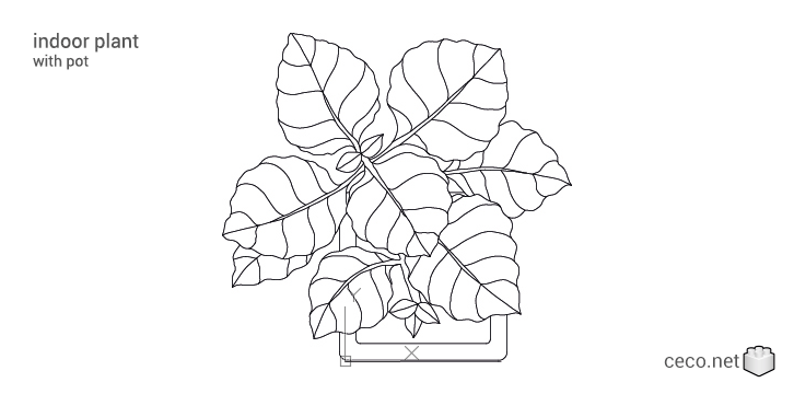 autocad drawing indoor plant with pot in Garden & Landscaping, Plants Bushes