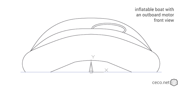 autocad drawing inflatable dinghy with an outboard motor front view in Vehicles, Boats & Ships autocad drawing inflatable dinghy with an outboard motor front view in Vehicles, Boats & Ships