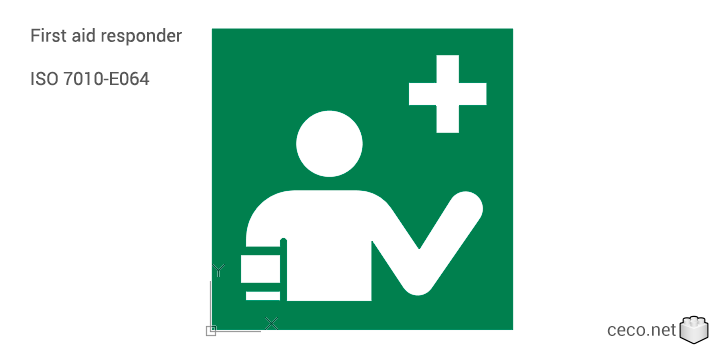 autocad drawing ISO 7010-E064 First aid responder in Symbols Signs Signals, ISO standards