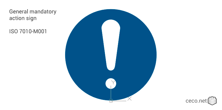 autocad drawing ISO 7010-M001 General mandatory action sign in Symbols Signs Signals, ISO standards