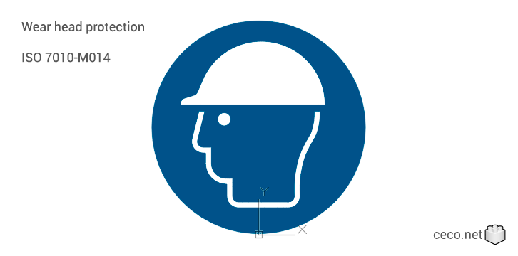 autocad drawing ISO 7010-M014 Mandatory wear head protection in Symbols Signs Signals, ISO standards autocad drawing ISO 7010-M014 Mandatory wear head protection in Symbols Signs Signals, ISO standards