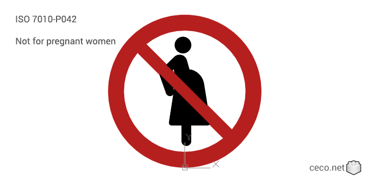 autocad drawing ISO 7010-P042 Not for pregnant women in Symbols Signs Signals, ISO standards