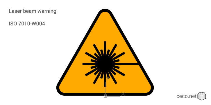 autocad drawing ISO 7010 W004 Laser beam warning in Symbols Signs Signals