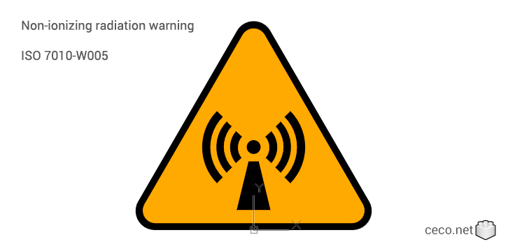 autocad drawing ISO 7010-W005 Non-ionizing radiation warning sign in Symbols Signs Signals, ISO standards
