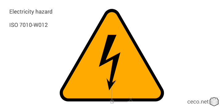 autocad drawing ISO 7010-W012 Electricity hazard in Symbols Signs Signals, ISO standards autocad drawing ISO 7010-W012 Electricity hazard in Symbols Signs Signals, ISO standards